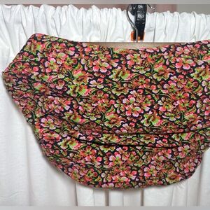 Zara Womens Medium Black Neon Floral Print Blouse Statement Top M